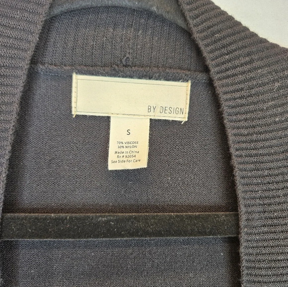 By Design Black knit Long Line Open Front Cardigan Casual Comfort Sz S, So Soft - Picture 3 of 10